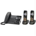 Panasonic KX-TG9392T 2-Line Corded/Cordless Phone with Answering System, Metallic Black, 2 Handsets