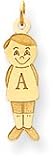 Boy With Initial Charm, Yellow Gold