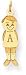 Boy With Initial Charm, Yellow Gold