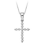 14kt. White Gold, 1/2 ct. tw. Certified Colorless Diamond Cross Pendant