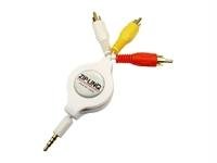 Cables Unlimited / ZipLINQ ZIP-AUDIO-IP3 Retractable iPod 3.5mm to RCA Audio/ Video Cable (White)