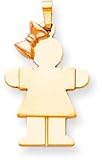 Girl With Bow Charm, Yellow/Pink Gold