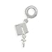 Graduation Cap Story Bead Slide-on Charm Sterling Silver