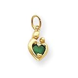 14k Heart Shaped .33E Mother & Child Pendant