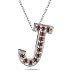 Initial Pendant - 0.24 Ct Red Diamond \'J\' Initial Pendant