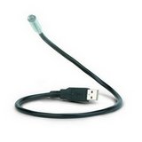 Notebook Light,Flexible Neck,2.0 USB Port,1/2x19x1/4,BK