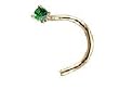 14 karat NICKEL FREE yellow gold nose ring with genuine emerald