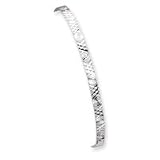 Sterling Silver 4mm Fancy D-Cut Slip-On Bangle Bracelet