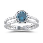 0.56 Ct Blue Diamond Ring in 14K White Gold 0.56 Ct Blue Diamond Ring in 14K White Gold