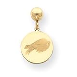 14K Buffalo Bills Team Disc Logo Ball Post Earrings