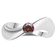 0.25 Ct Red Diamond Solitaire Wave Ring in 14K White Gold