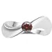 0.25 Ct Red Diamond Solitaire Wave Ring in 14K White Gold