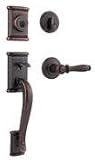 Kwikset 98001-099 Signatures Ashfield SmartKey Handleset with Ashfield Interior Lever, Rustic Bronze