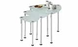 from MHZ DISTRIBUTORS 3PC FROSTED GLASS NESTING TABLES