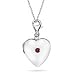 0.12 Cts Garnet Solitaire Multi-Purpose Heart Charm Locket Pendant in Silver