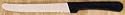 12 Black Handled, Round Tip Steak Knives