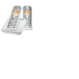 Siemens Gigaset SIAS290BDUO - Teléfono fijo inalámbrico dúo, capacidad guía telefónica 80, color blanco y plata