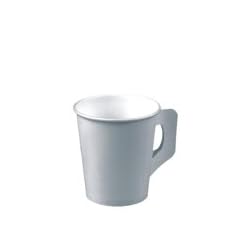 80 Trinkbecher mit Henkel, Pappe 0,18 l � 7,3 cm � 7,8 cm weiss