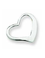 14K White Gold Floating Heart Pendant
