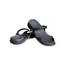 crocs Womens Cleo Slide,Black/Charcoal,8 M