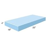 25 Rectangle Positioner, Upholstered Blue Nylon, 18 x 25 x 4