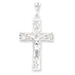 Sterling Silver Crucifix Pendant with 20 Inch Sterling Silver Chain