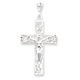 Sterling Silver Crucifix Pendant with 20 Inch Sterling Silver Chain