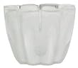 Art Glass White Flower Shaped Candle Votive 4 3/4"D, 3 /12"H Set of Two