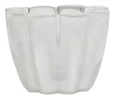 Art Glass White Flower Shaped Candle Votive 4 3/4"D, 3 /12"H Set of Two