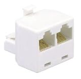 AT&T 91115 Four-Line Dual Outlet Adapter (White)