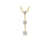 1/4 Three-Stone Diamond Drop Pendant 14k Yellow Gold