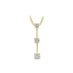 1/4 Three-Stone Diamond Drop Pendant 14k Yellow Gold