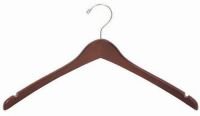 Walnut & Chrome Contoured Coat/Top Hanger [ Bundle of 25 ]