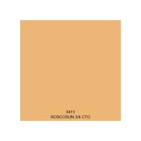 ROSCO 3411 SHEET ROSCO SUN 3/4 CTO CONVERTS 5500K TO 3200K SHEET Gel-Sheets