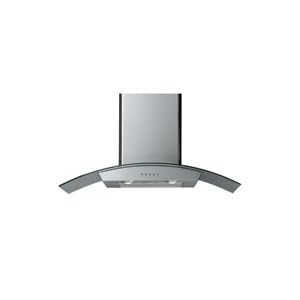 36\” Wall-Mounted Range Hood with High Performance Heavy Duty Squirrel Cage Durable 3 Speed Push Button Control and Top 7\” Round Outlet Brushed Stainless Steel