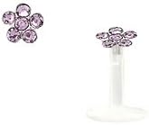 Lavender Flower Sterling Silver BioFlex Lip Ring / Labret Stud-18g