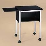 Safco 1873BL Mini Mobile Machine Stand, Sliding Shelf, 22-7/8w x 19-1/2d x 28-5/8h, BLK