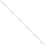 Sterling Silver 1mm Diamond-cut Beaded Chain 18