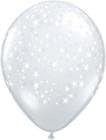 Diamond Clear Stars-A-Round Qualatex 16" Balloons x 5