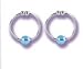 Silver with Blue Crystal Beads Nipple Rings