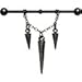 Body Candy Handcrafted Black Anodized Steel Spike Dangle Helix Earring Industrial Barbell Piercing 14 Gauge 40mm