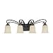 Sea Gull Lighting 44124-814 Del Prato Collection Four-Light Vanity, Misted Bronze Finish with Seeded Acid Etch Café Tint Glass