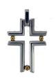 Stainless Steel Crosses Gold & Silver tone Jewelry Pendants 316L Cord Necklace