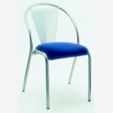 GGI Siria Upholstered Steel Bistro Stacking Chair Royal Blue PS817 SIRIA