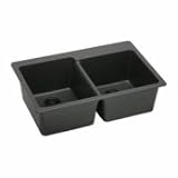 Elkay ELG250RBK Gourmet® Double Bowl Sink E-Granite Top Mount Black