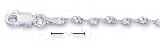 Sterling Silver Twisted Magic 2mm - 9 Inch Ankle Bracelet