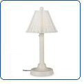 Patio Living Shangri-La Wicker 30" Table Lamp - Natural PVC Wicker Shade and Bronze Body