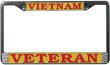 Vietnam Veteran Motorcycle License Plate Frame (Chrome Metal)