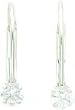 14K White Gold Lever Back Dangle CZ Earrings Jewelry