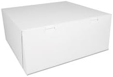 (6 Pack Value Bundle) SCH0993 Tuck-Top Bakery Boxes, 14w x 14d x 6h, White, Paperboard